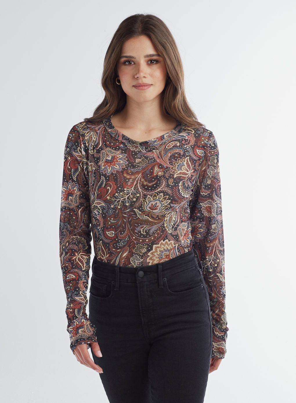Mesh Crew Neck Top