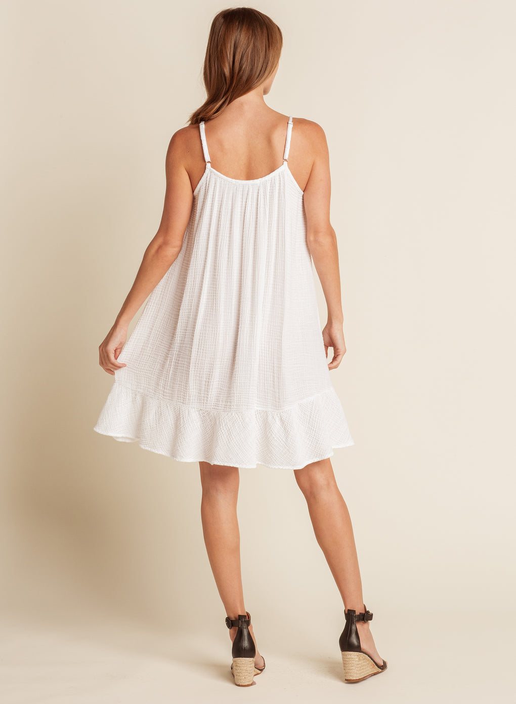 Gauze Smocked Neck Sun Dress