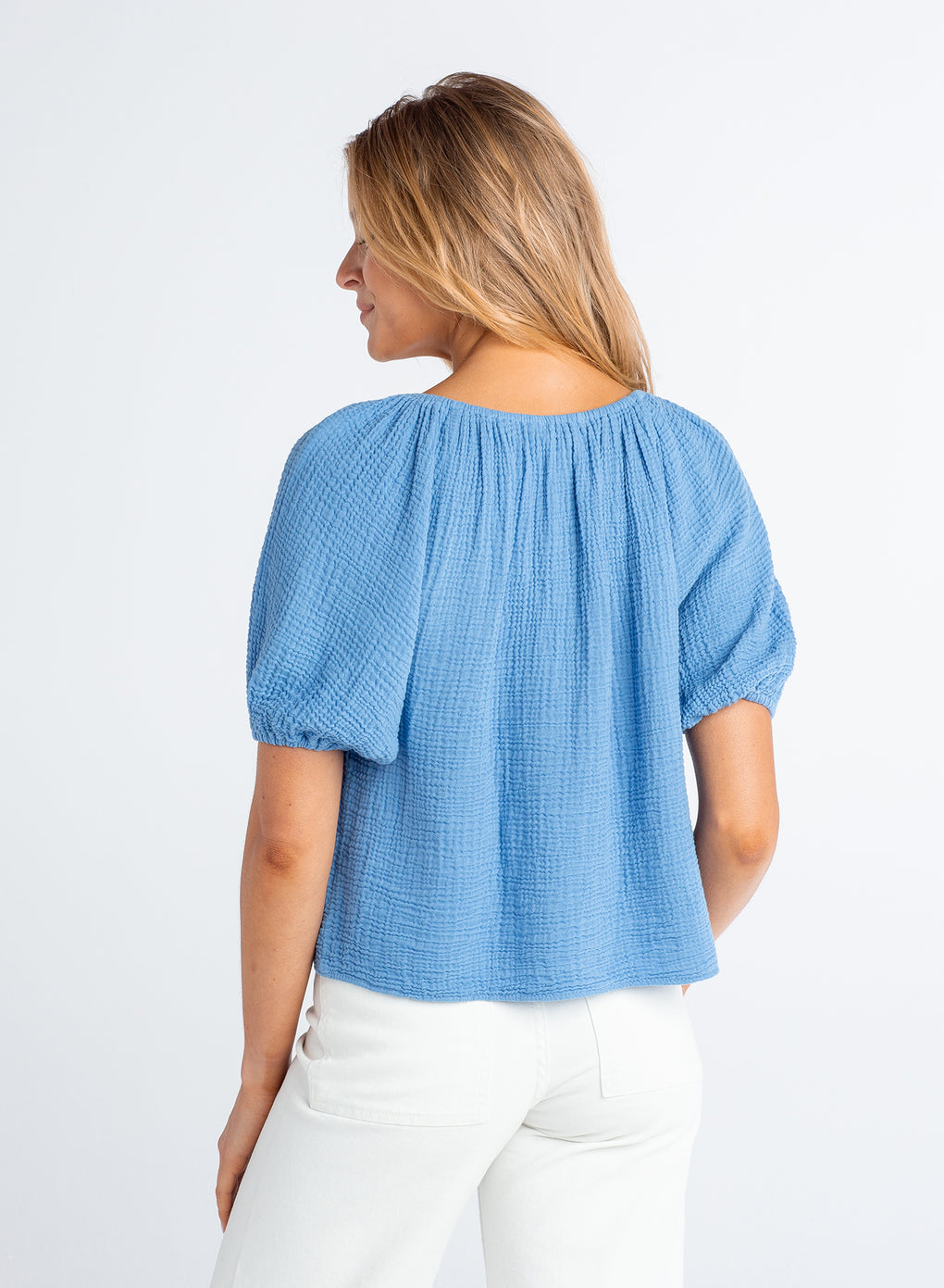 Gauze Puff Sleeve Top